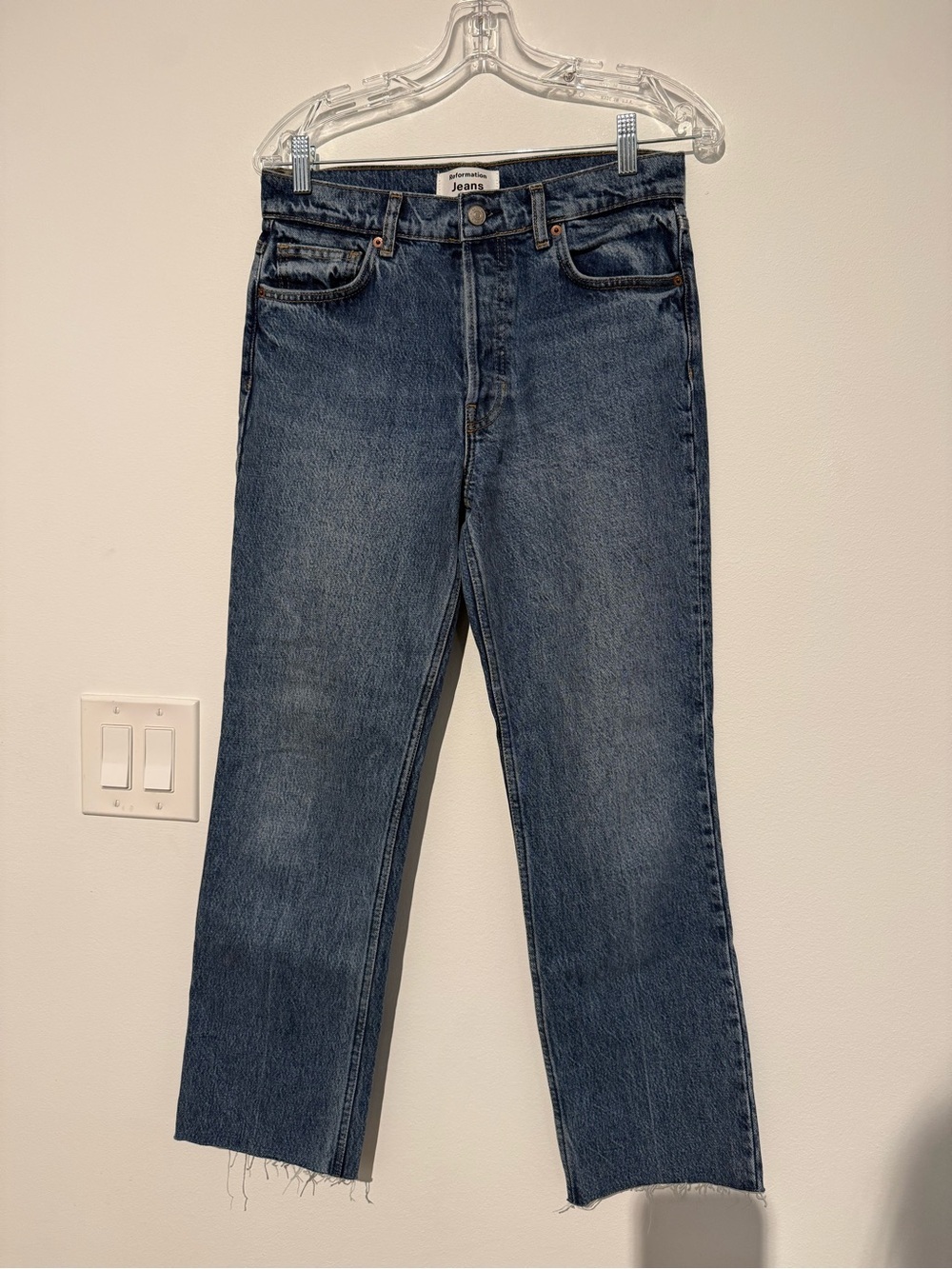 Reformation Cynthia Mid Rise Straight Jeans